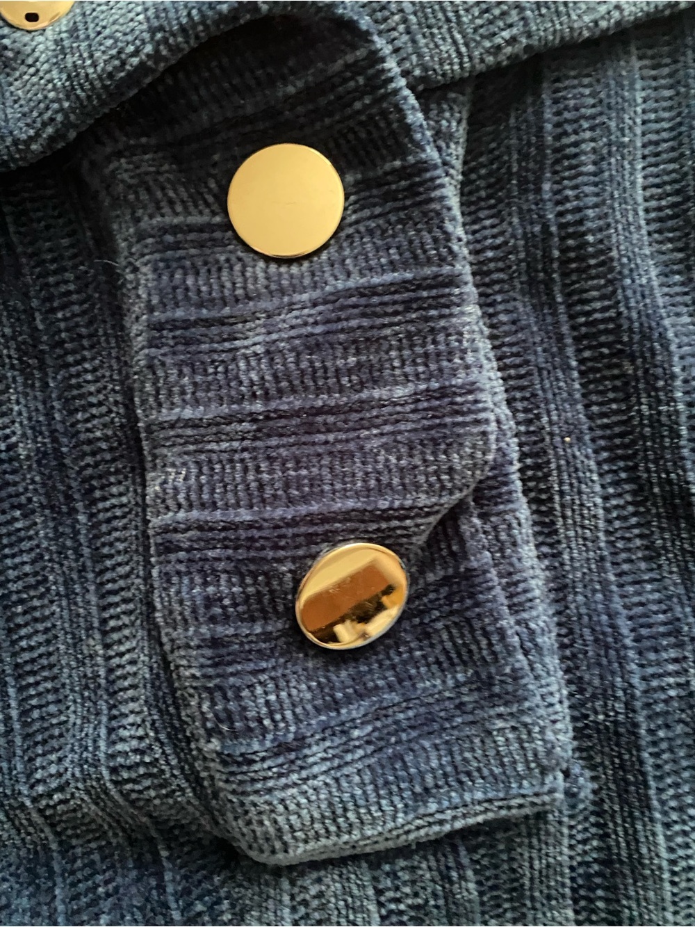Ruby Rd. Navy Blue Corded Snap-Front Jacket - Picture 3 of 5